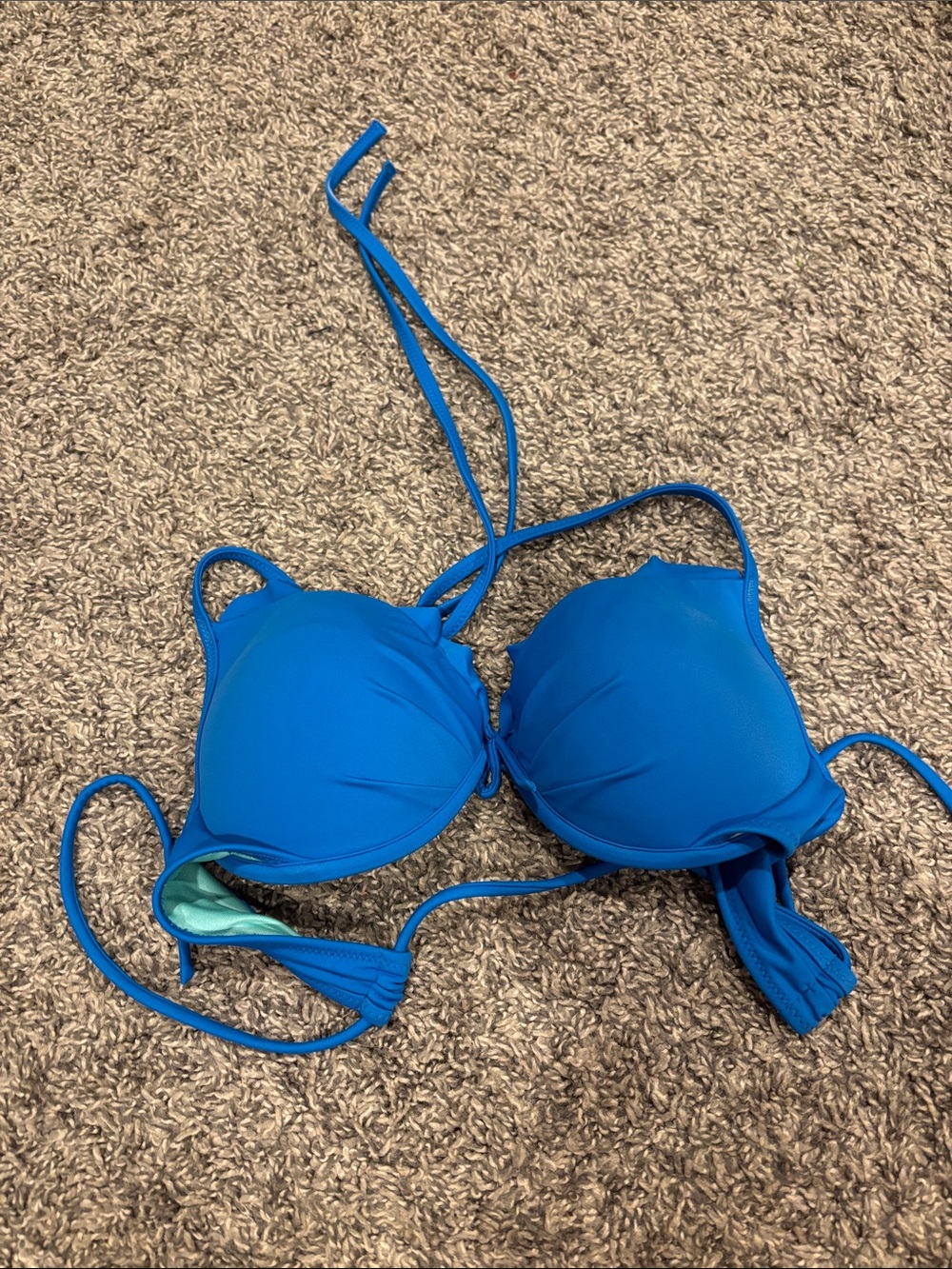 Victoria's Secret Bright Blue Padded Halter Bikini Top